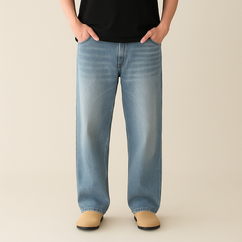 Men's Minimalist Basic Zipper Fly Straight Jeans