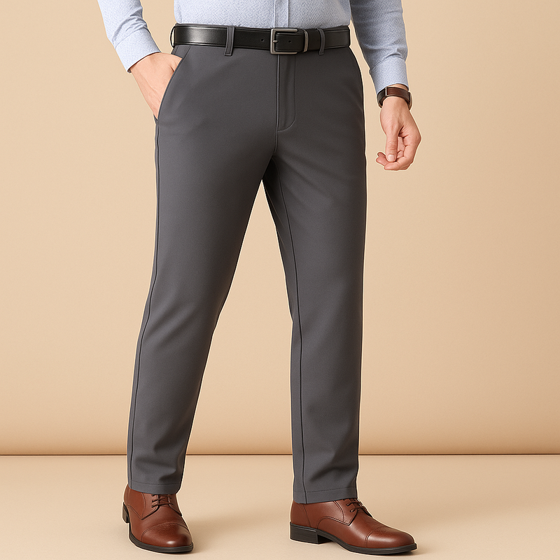 Stretchy Fit Pleated Suit Pants