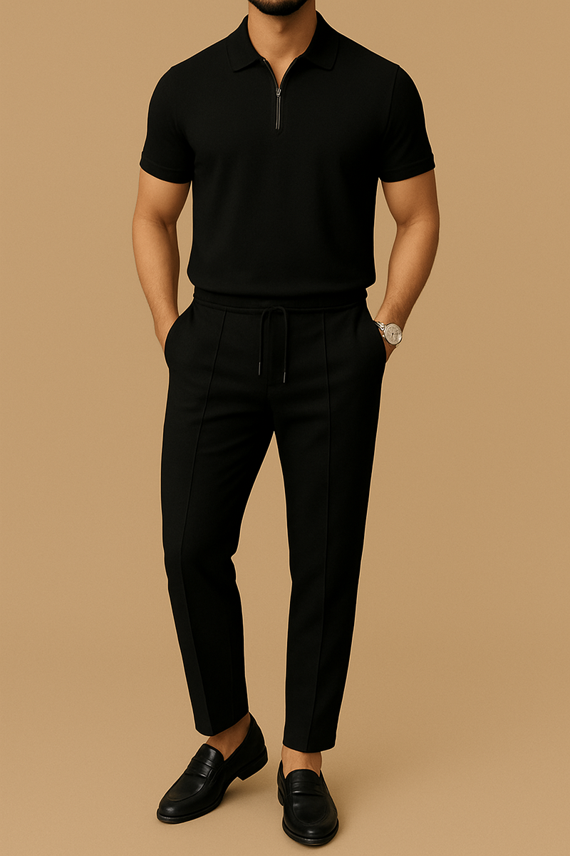 Men's Polo Shirt & Pants 2-Piece Set