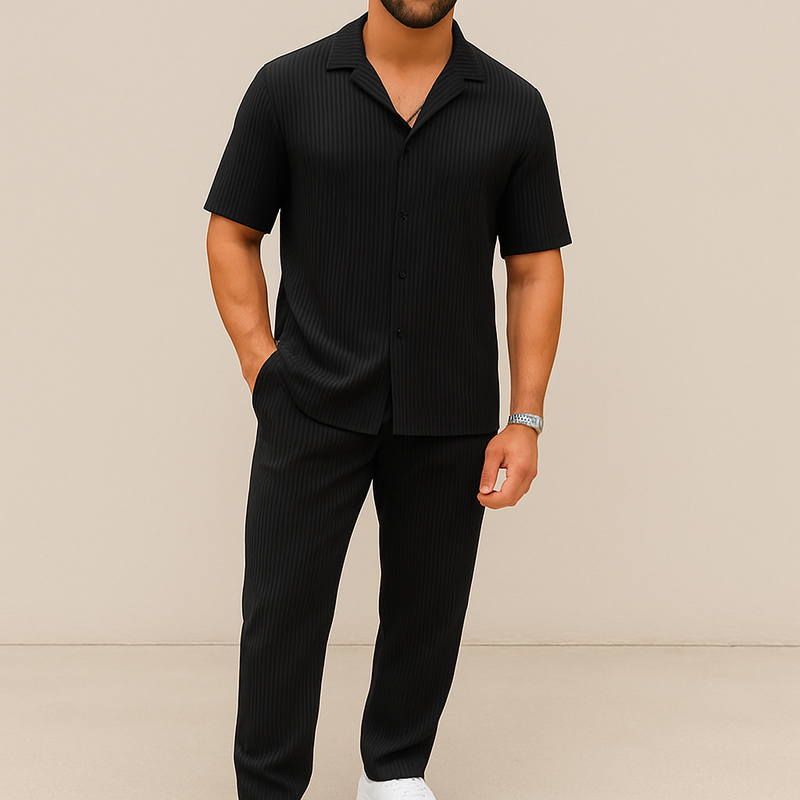 Men's Summer Casual 2-Piece Shirt & Shorts Set