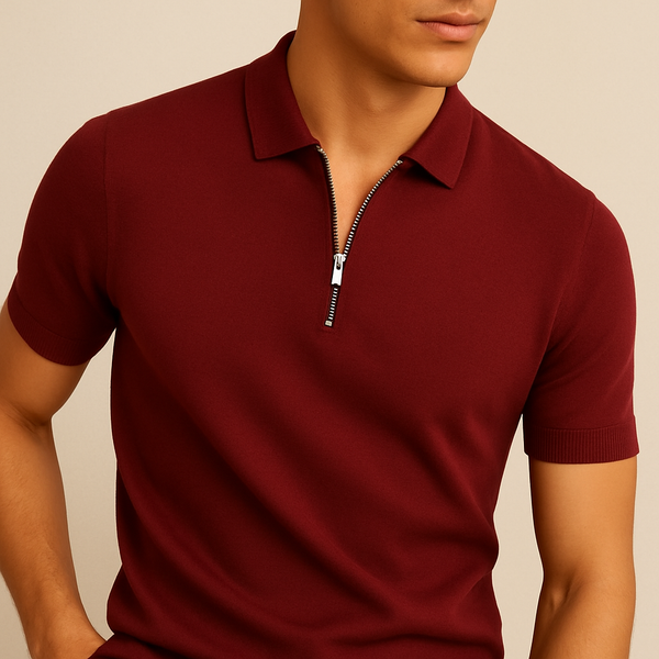 Men’s Modern Zipper Polo Shirt