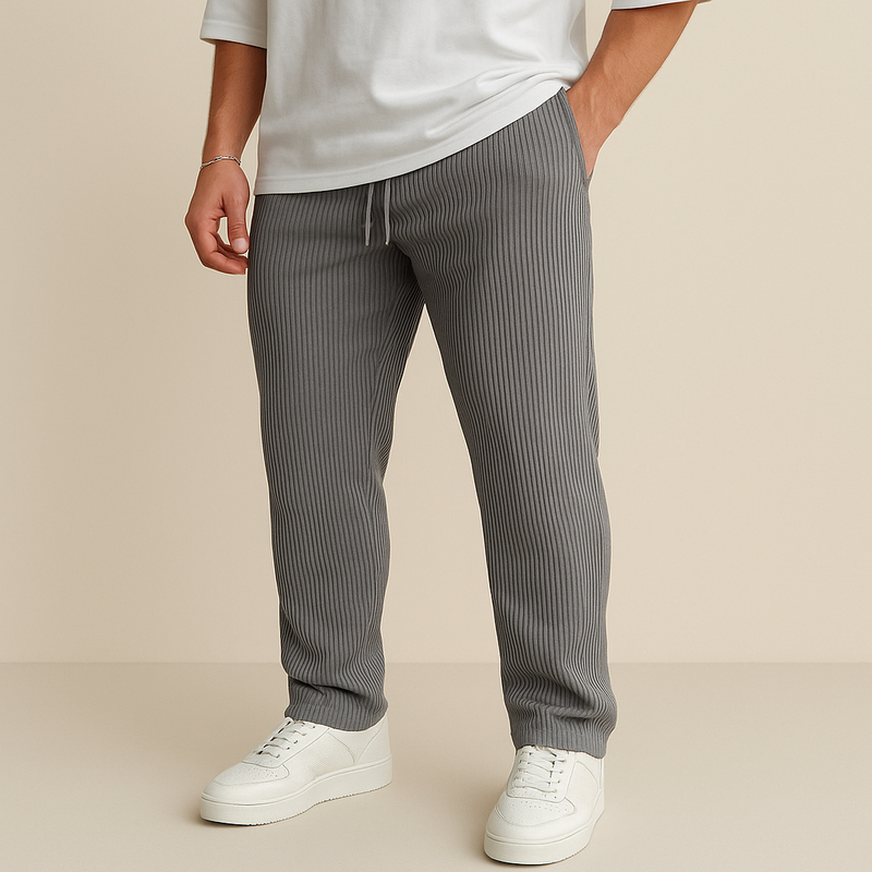 Ribbed Tube Leg Trousers
