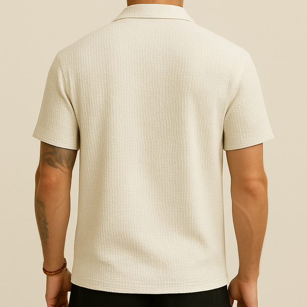 Loose Fit Solid Button-Up Shirt