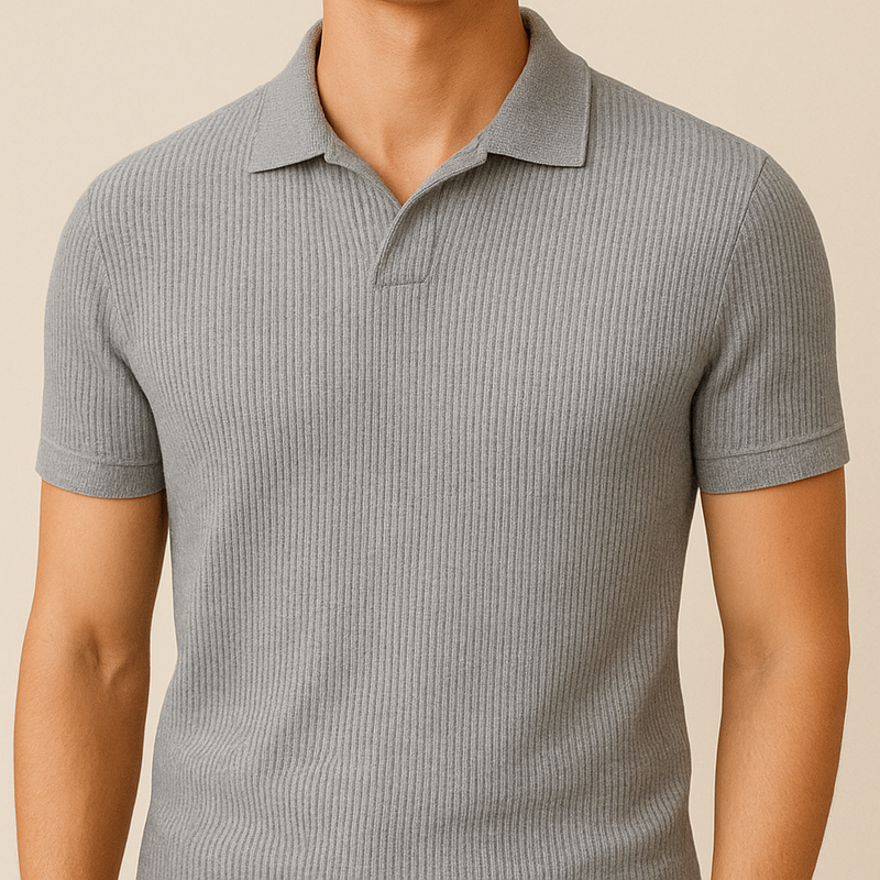Slim Fit Knitted Polo Shirt for Men