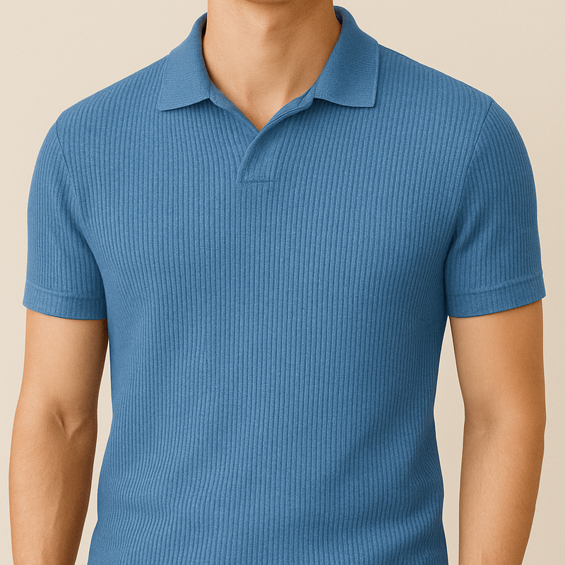 Slim Fit Knitted Polo Shirt for Men