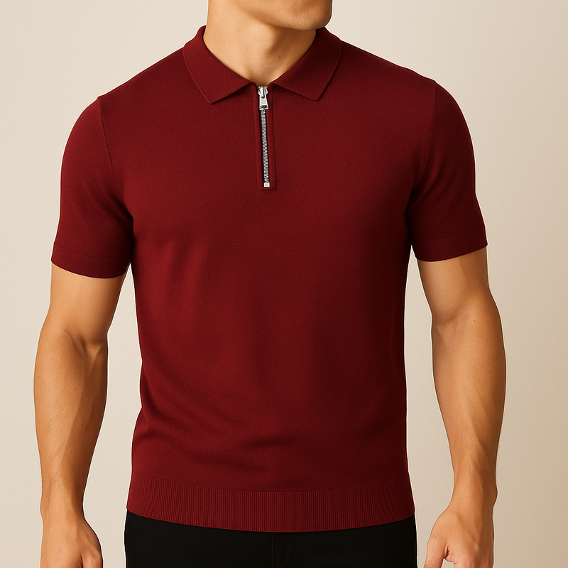 Men’s Modern Zipper Polo Shirt