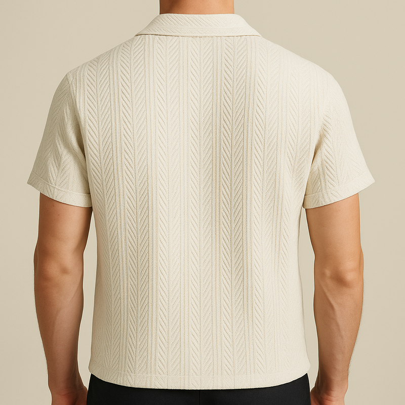 Men's personality elastic knit polo