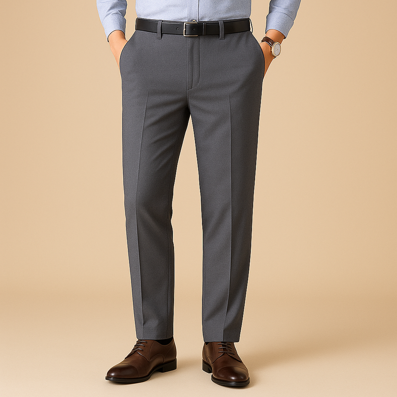 Stretchy Fit Pleated Suit Pants