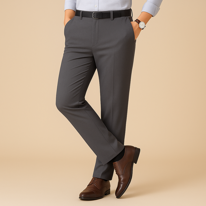 Stretchy Fit Pleated Suit Pants