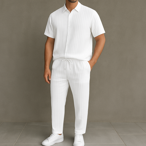 Men's Button Front Shirt & Drawstring Pocket