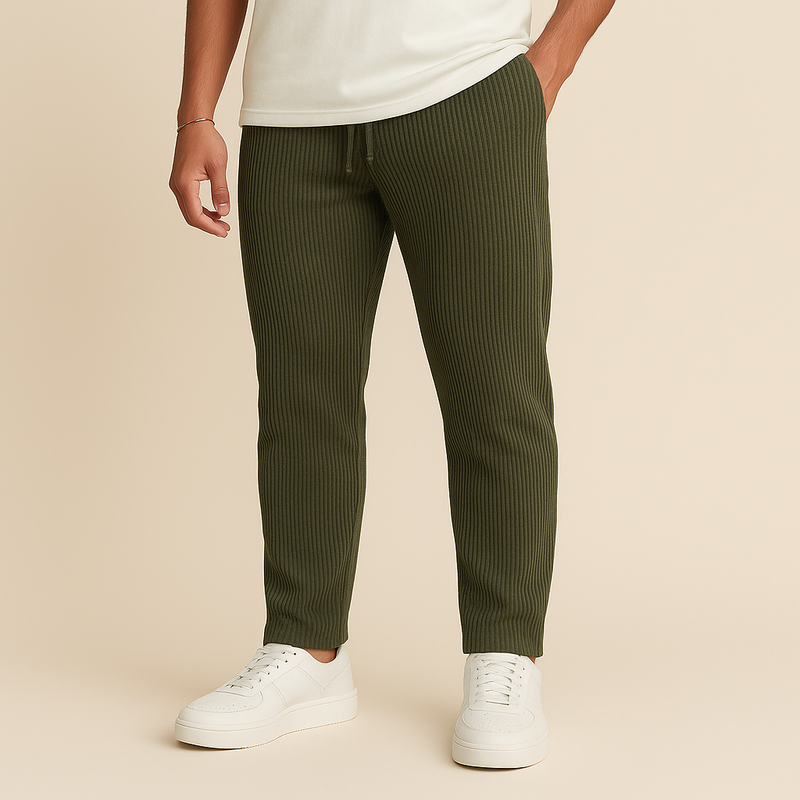 Ribbed Tube Leg Trousers