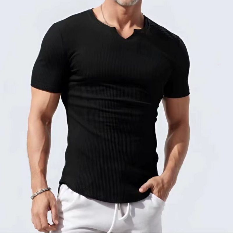 Men's Slim Fit V-Neck Sports T-Shirt