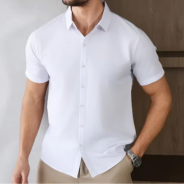 Men's Business Casual Solid Color Short Sleeve Shirt