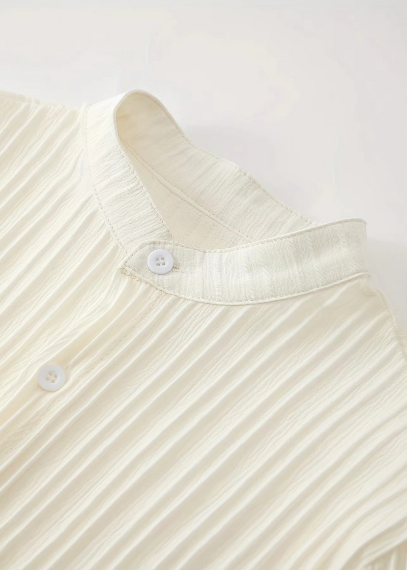 Men’s Summer White Striped Two-Piece Set