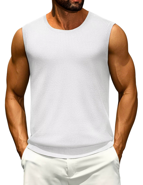 Men's Ribbed Knit Casual Tank Top