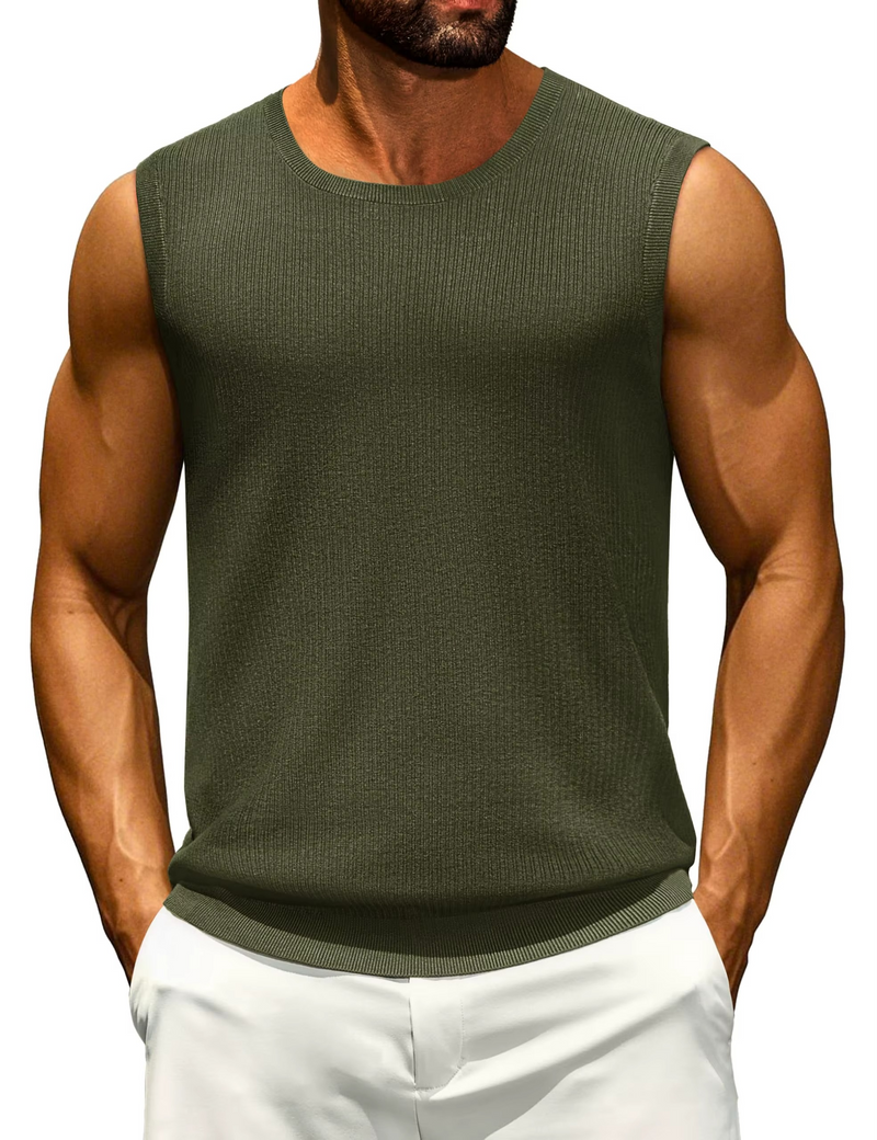 Men's Ribbed Knit Casual Tank Top