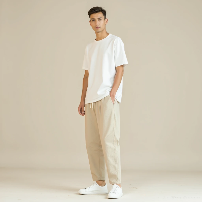 Santorini Linen-Cotton Pantalon