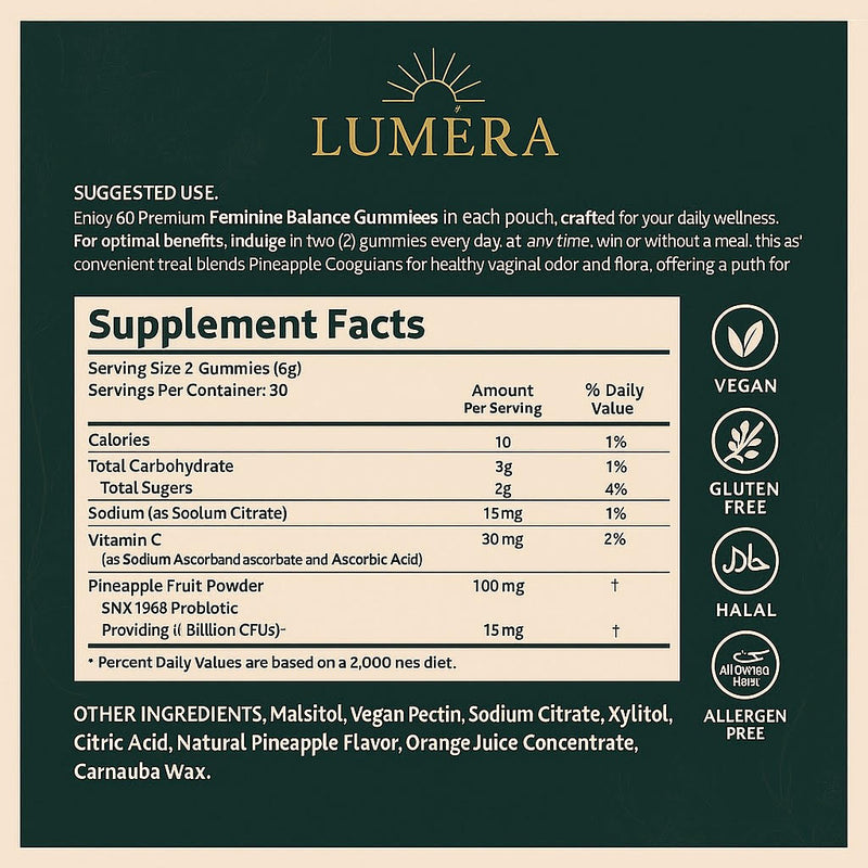Lumèra Premium Feminine Balance Gummies – Hawaiian Pineapple